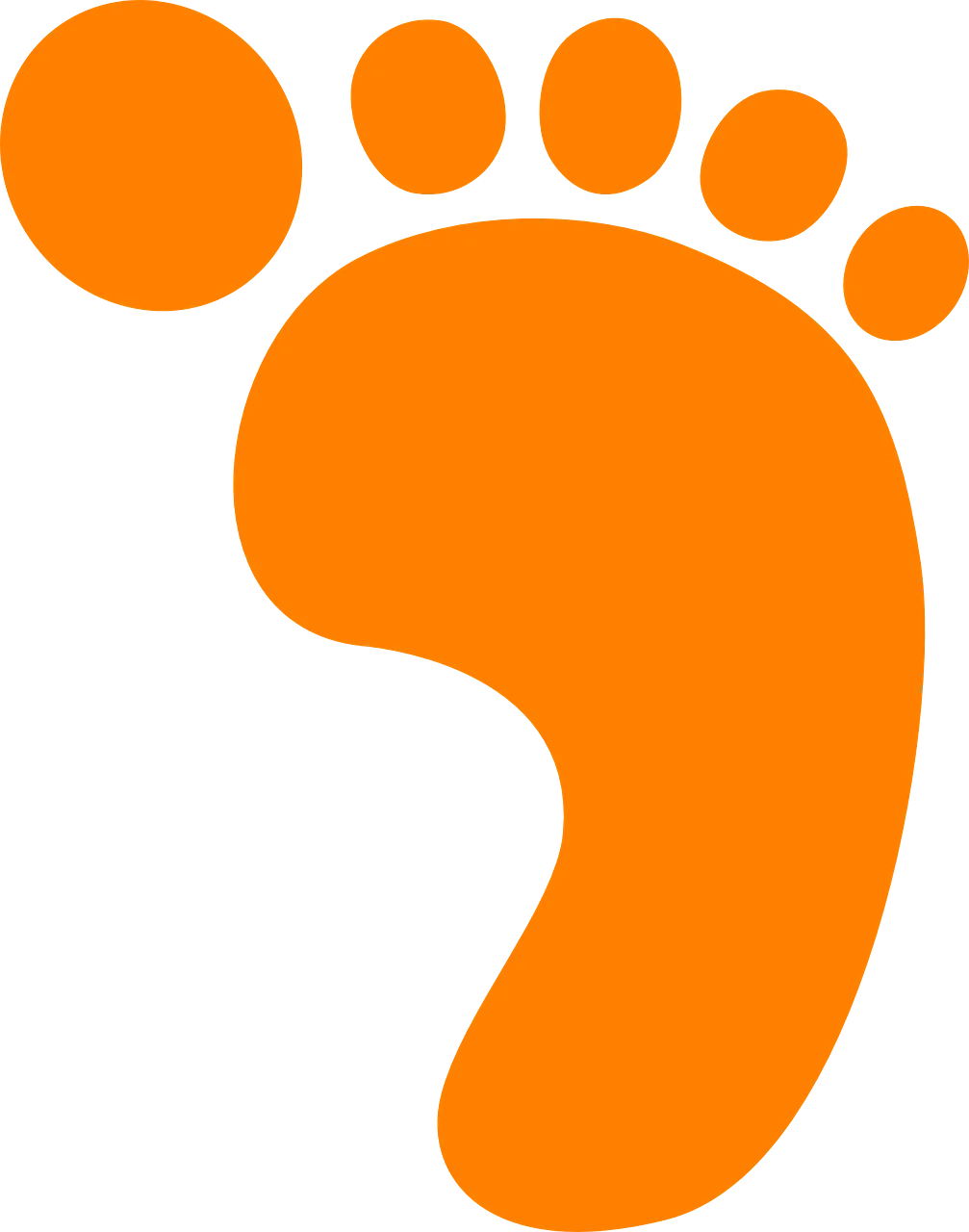 Orange Minimalist Playful Foot Silhouette Clipart Design Element