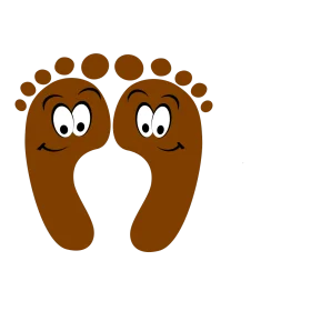 Playful Brown Cartoon Footprints Clipart with Adorable Googly Eyes