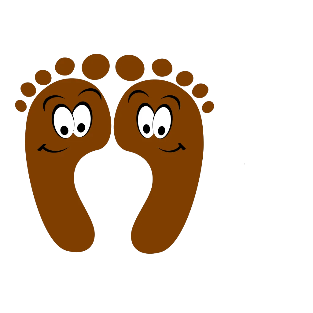 Playful Brown Cartoon Footprints Clipart with Adorable Googly Eyes