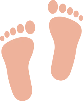 Soft Peach-Toned Human Footprints Clipart Illustration with Gradient Shading