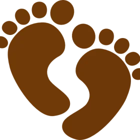 Whimsical Brown Baby Feet Clipart - Adorable Newborn Footprint Design