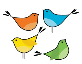 Whimsical Chirpy Friends: A Charming Collection of Stylized Bird Clipart Illustrations