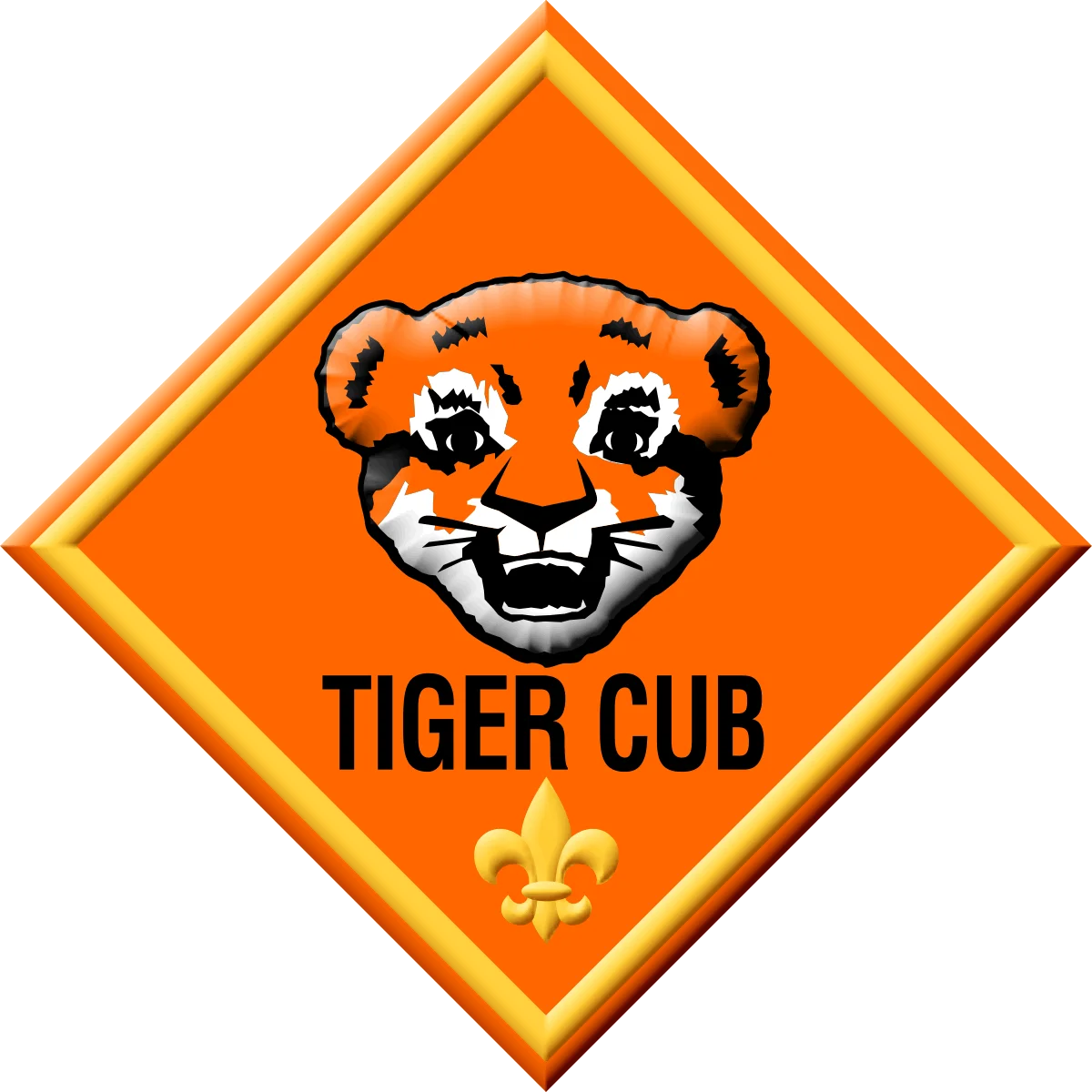 Adorable Tiger Cub Scout Emblem Clipart with Fleur-de-lis Symbol