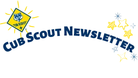 Cub Scout Newsletter Official Logo Clipart Design with Blue and Yellow Emblem