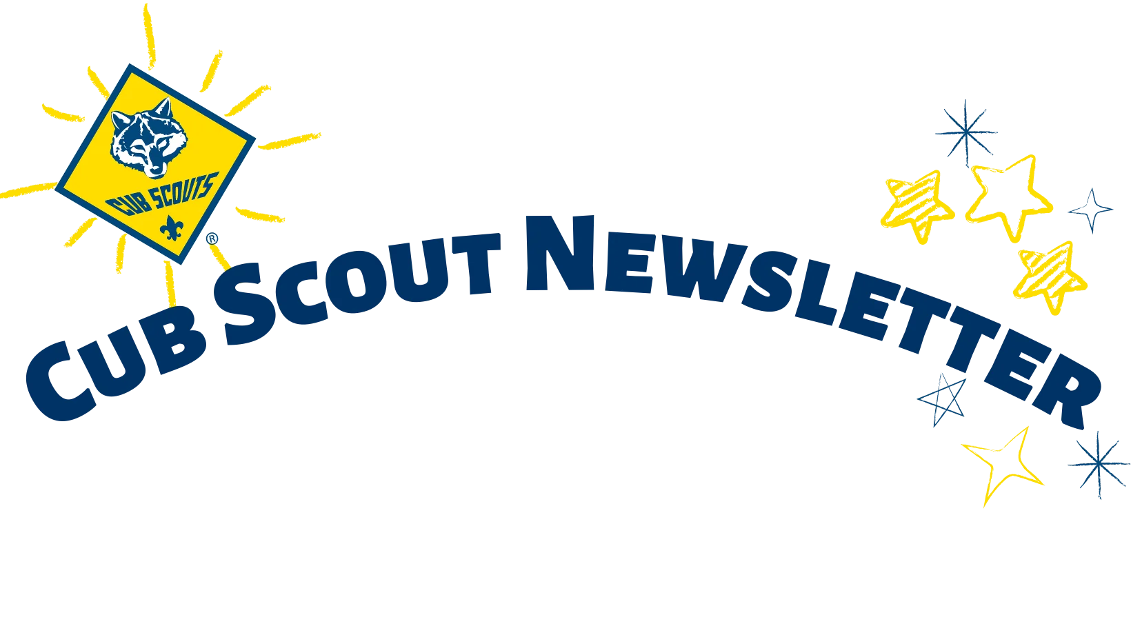 Cub Scout Newsletter Official Logo Clipart Design with Blue and Yellow Emblem