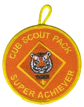 Cub Scout Pack Super Achiever Award Emblem Clipart - Fierce Tiger Patch Design