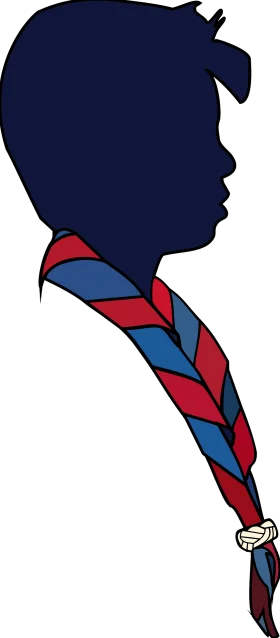 Cub Scout Silhouette Profile with Colorful Scout Neckerchief Clipart Design