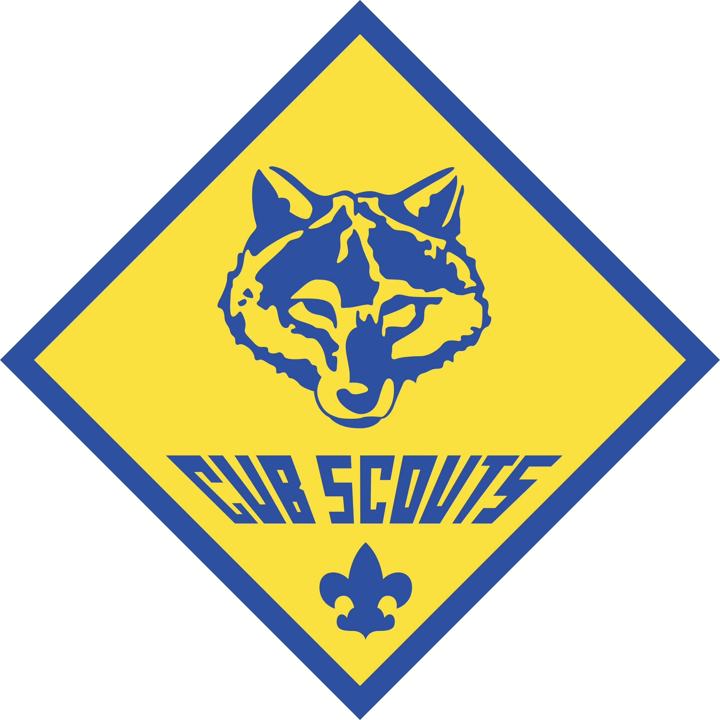 Cub Scouts Blue and Yellow Diamond Official Logo Clipart Design