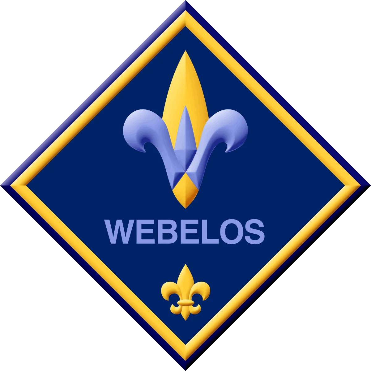 Official Webelos Cub Scouts Program Blue and Gold Clipart Emblem Design