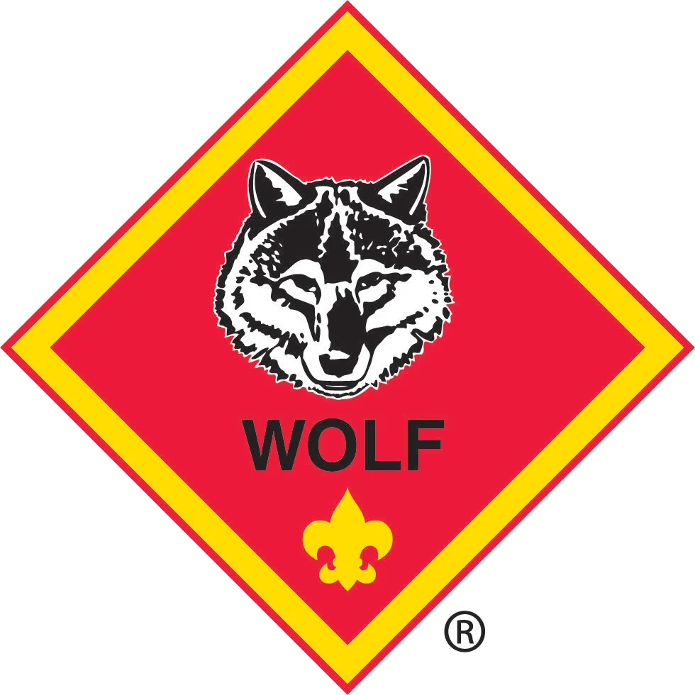 Wolf Rank Cub Scout Official Program Emblem Clipart Design with Bold Graphic