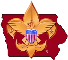 Boy Scouts of America Golden Fleur-de-Lis Shield Eagle Emblem Clipart Design