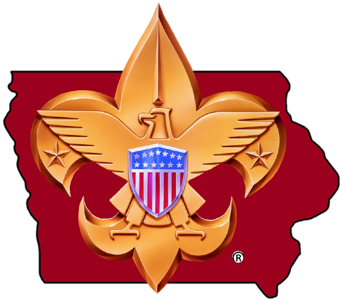 Boy Scouts of America Golden Fleur-de-Lis Shield Eagle Emblem Clipart Design