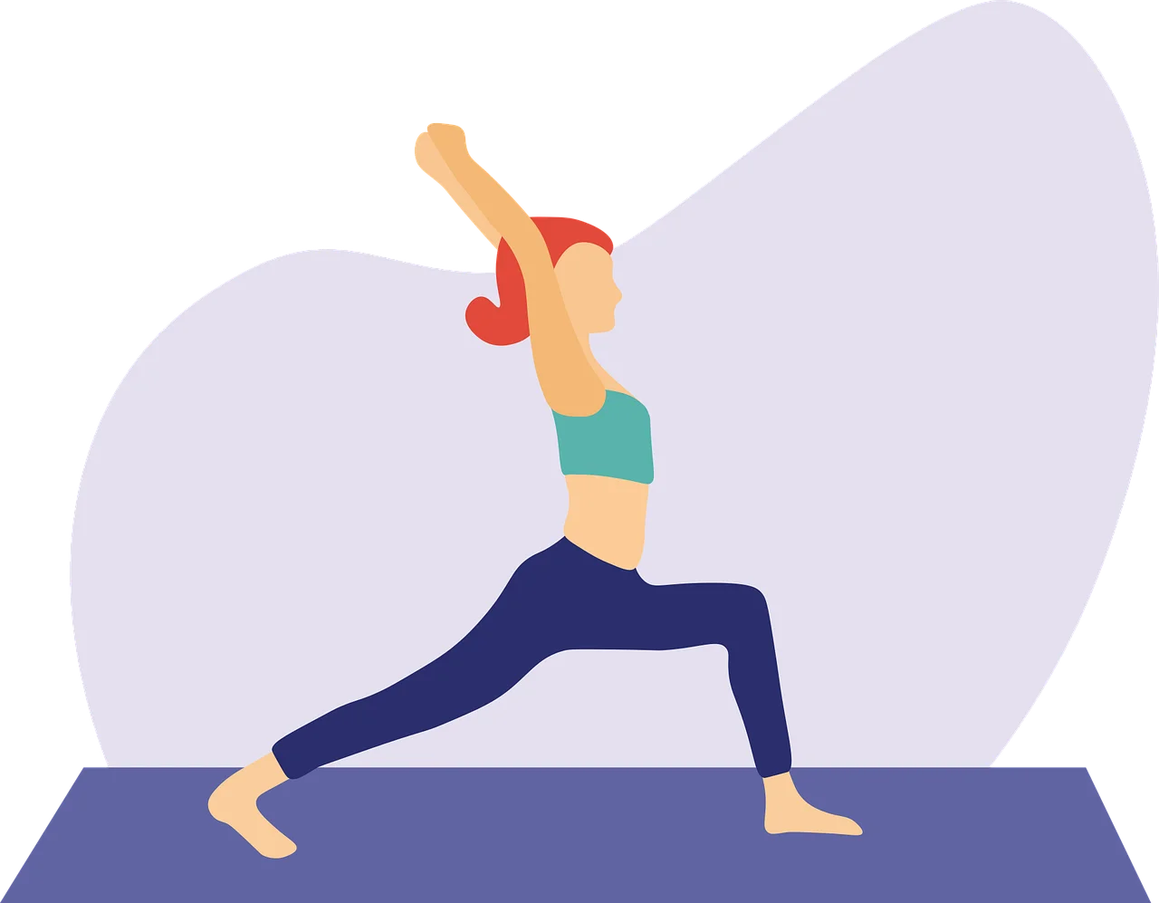 Energetic Yoga Pose Wellness Clipart Illustration for Fitness Enthusiasts