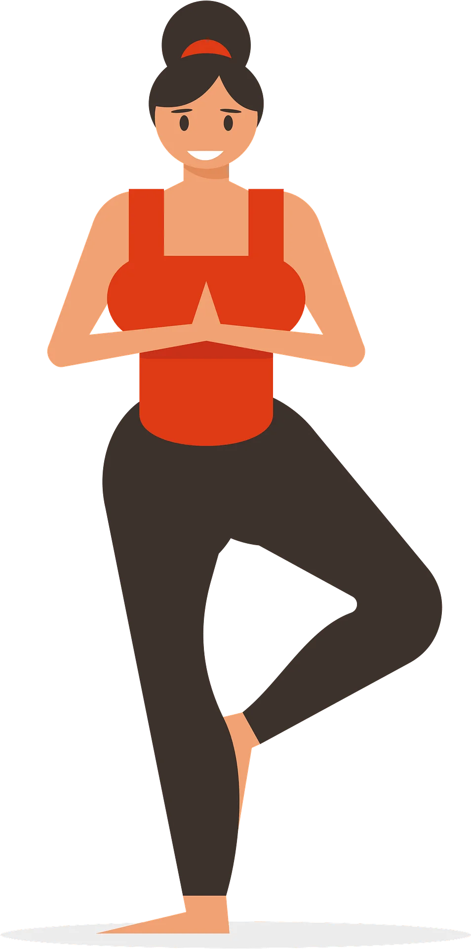 Serene Balance: Female Yoga Practitioner in Tree Pose Clipart Illustration