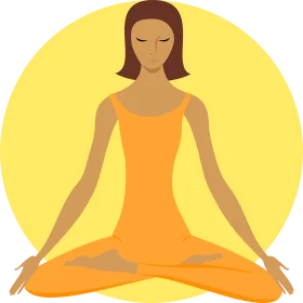 Serene Meditation Lotus Pose Yoga Practice Wellness Clipart Illustration