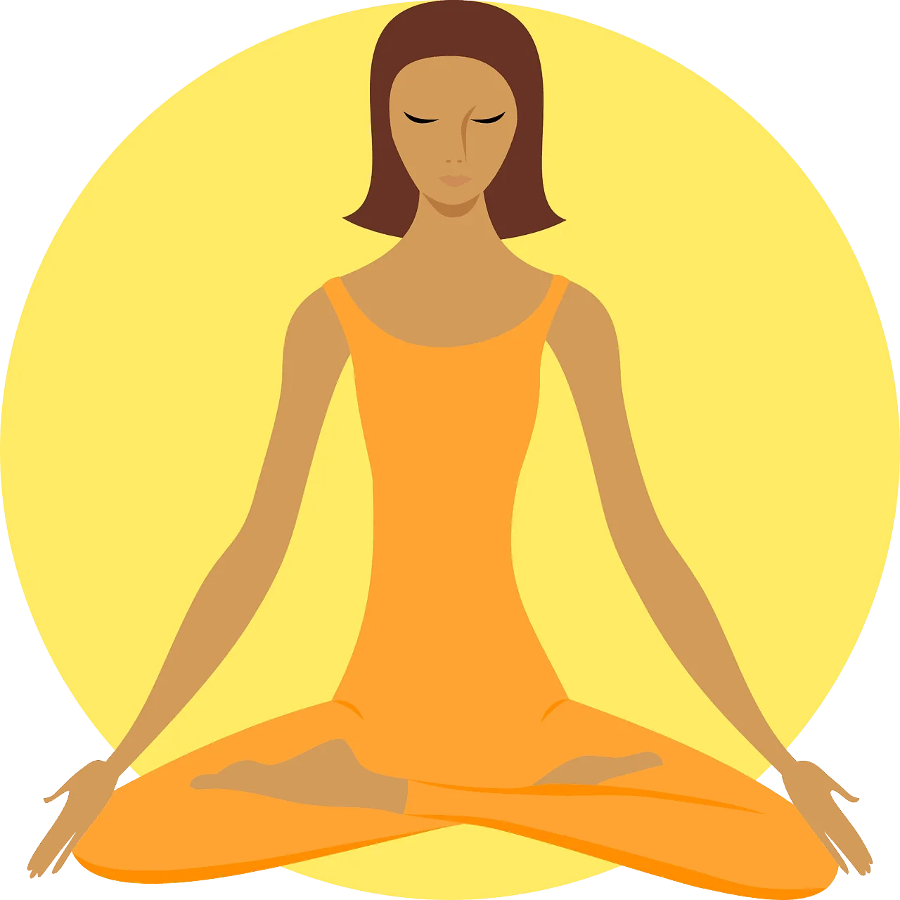 Serene Meditation Lotus Pose Yoga Practice Wellness Clipart Illustration