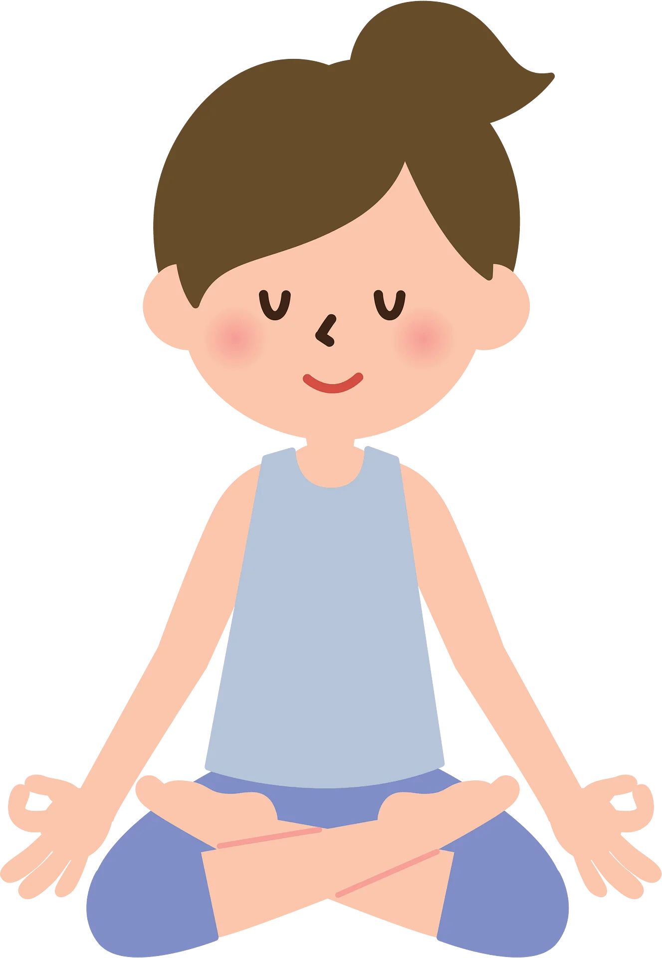Serene Meditation Pose Yoga Clipart - Calm and Peaceful Female Illustration