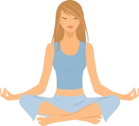 Serene Meditation Pose Yoga Clipart Illustration of Mindful Wellness Practice