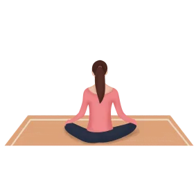 Serene Meditation Pose Yoga Practitioner Clipart Illustration on Minimalist Mat