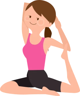 Serene Yoga Pose Clipart: Elegant Female Stretching in Peaceful Posture
