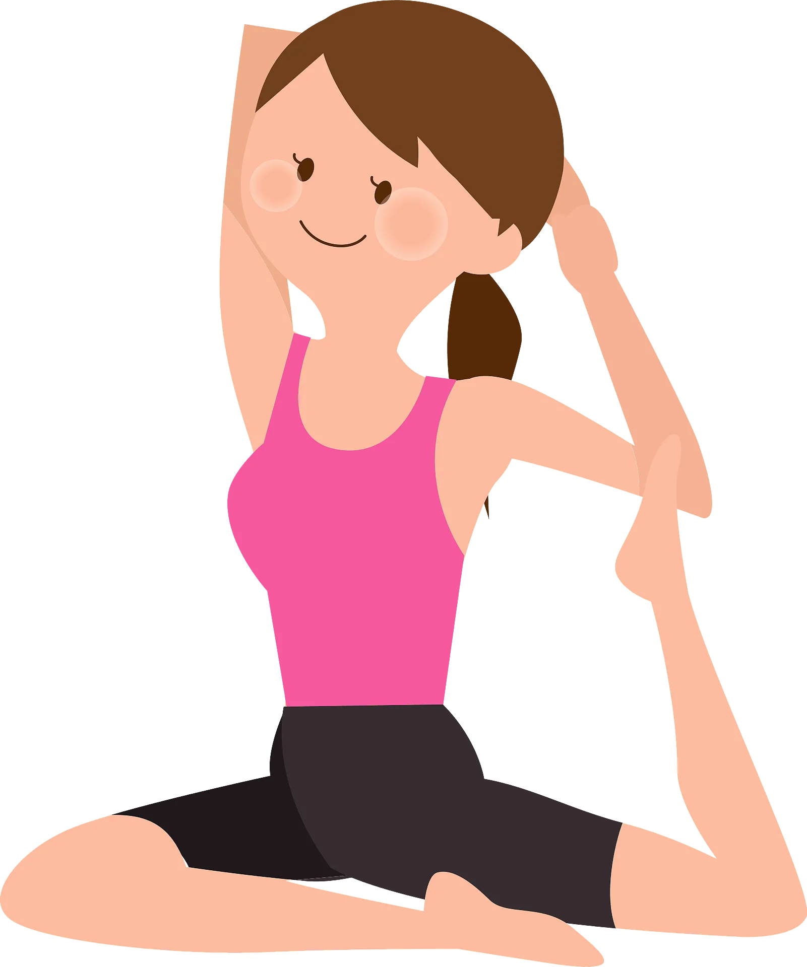 Serene Yoga Pose Clipart: Elegant Female Stretching in Peaceful Posture