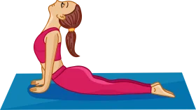 Serene Yoga Pose Clipart Illustration of Cobra Backbend Stretching Posture