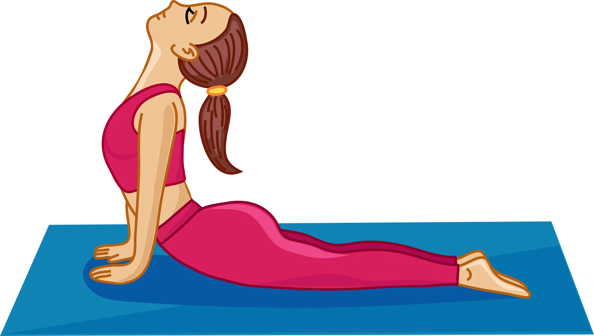 Serene Yoga Pose Clipart Illustration of Cobra Backbend Stretching Posture