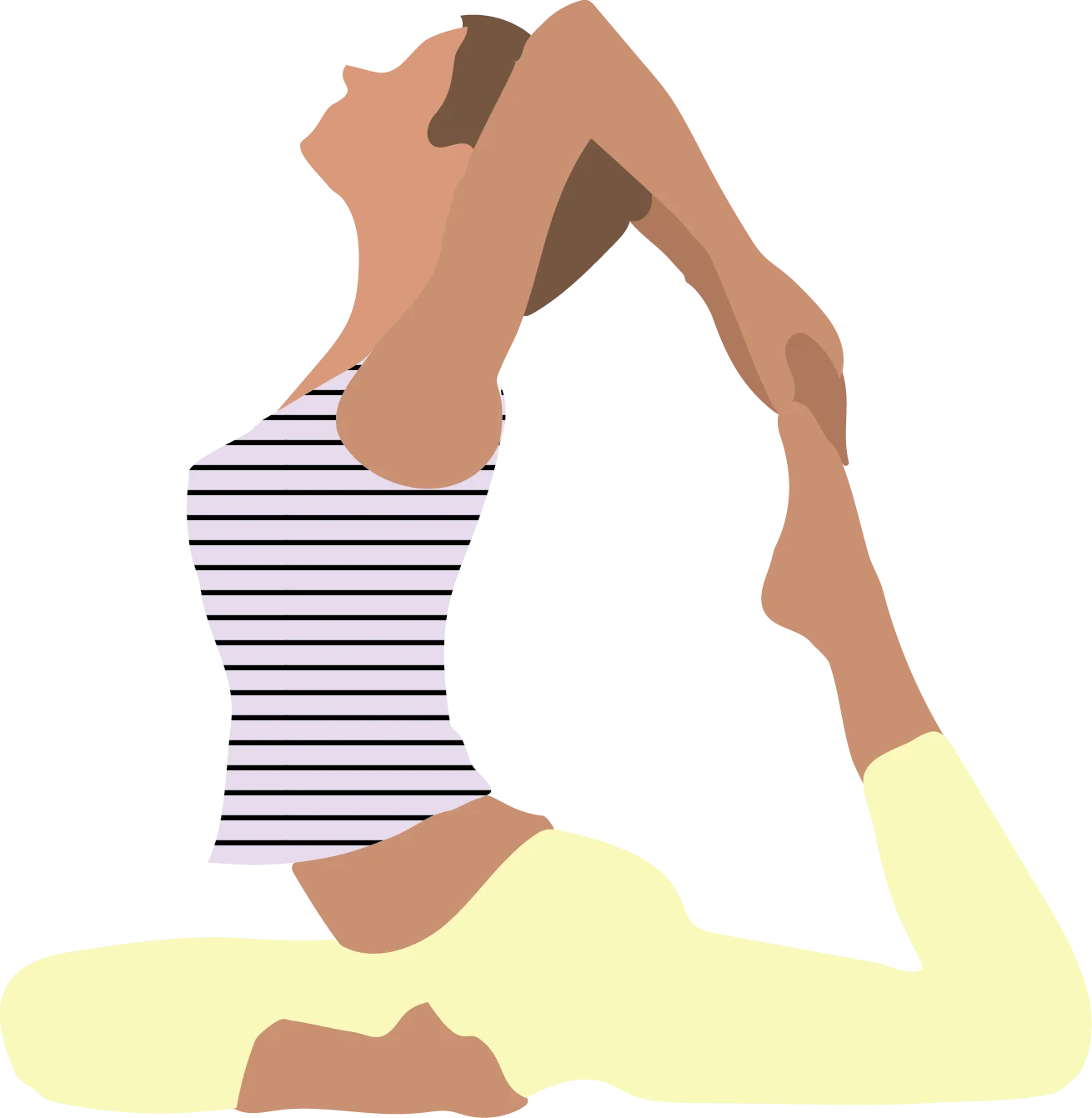 Serene Yoga Pose Clipart Illustration of Flexible Body Movement