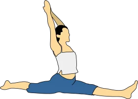 Serene Yoga Pose Clipart Illustration of Flexible Stretching Exercise