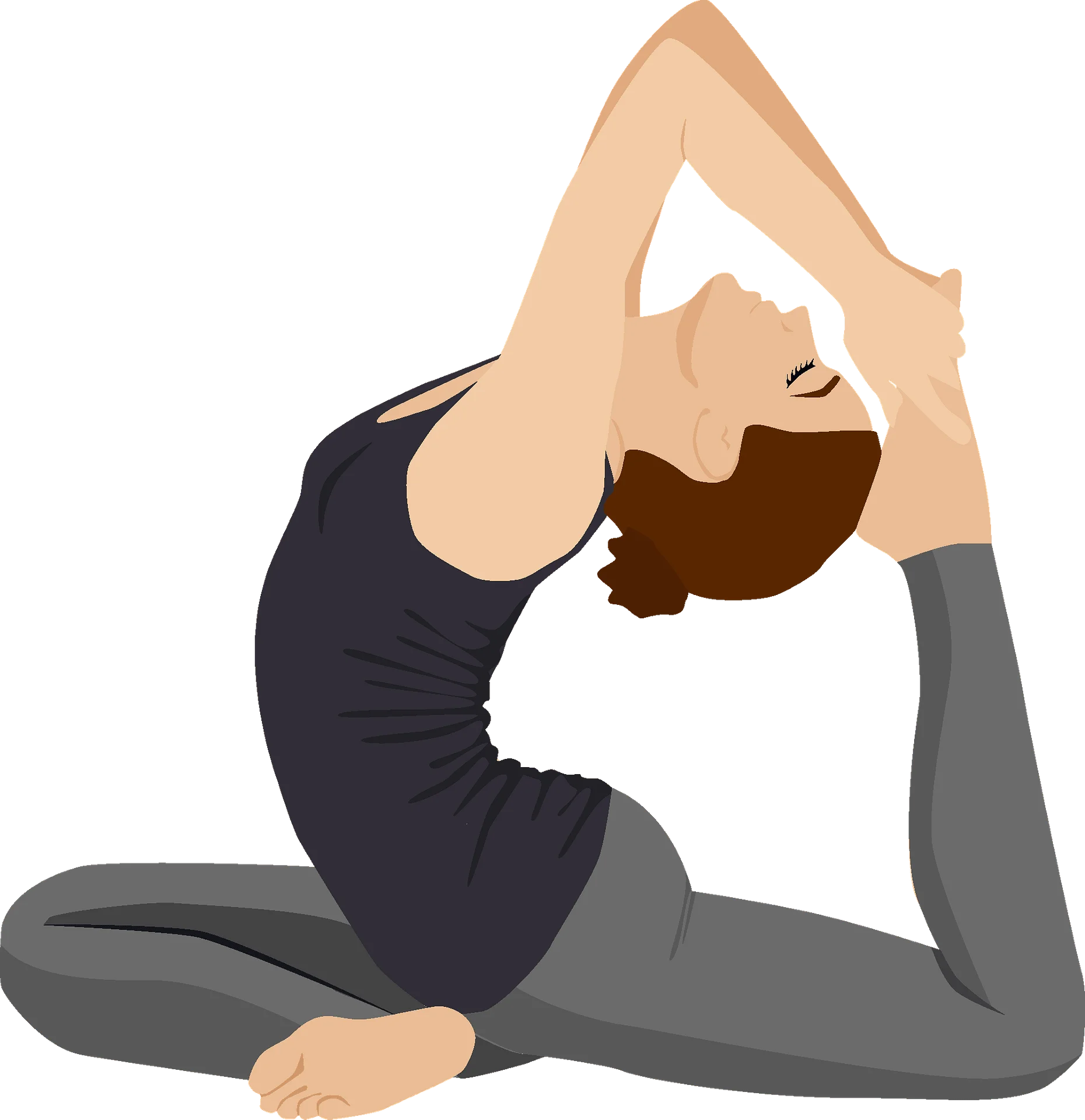 Serene Yoga Pose Clipart Illustration of Graceful Body Flexibility