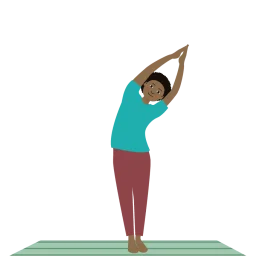 Serene Yoga Practitioner Performing Side Stretch on Mint Green Yoga Mat Clipart