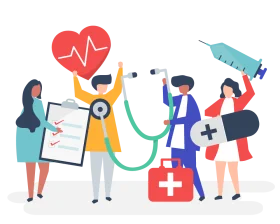 Healthcare Professionals Collaboration Illustrated Clipart Graphic Design