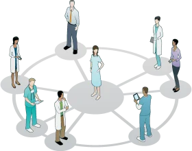 Medical Professionals Network Collaboration Clipart Illustration