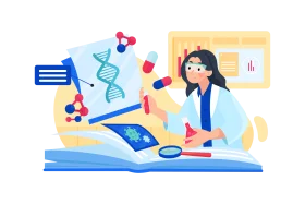 Medical Science Research Laboratory Exploration Clipart Illustration