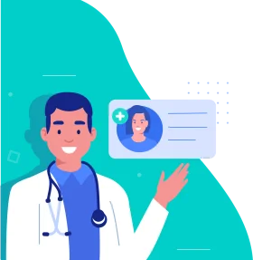 Professional Healthcare Provider Managing Patient Digital Consultation Clipart Illustration