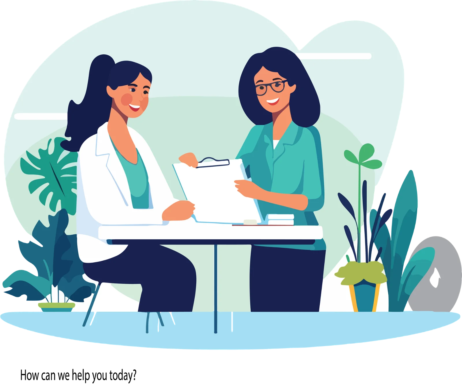 Professional Medical Consultation Clipart Illustrating Healthcare Interaction
