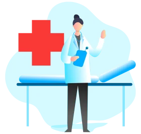 Professional Medical Healthcare Professional Providing Patient Care Clipart Illustration