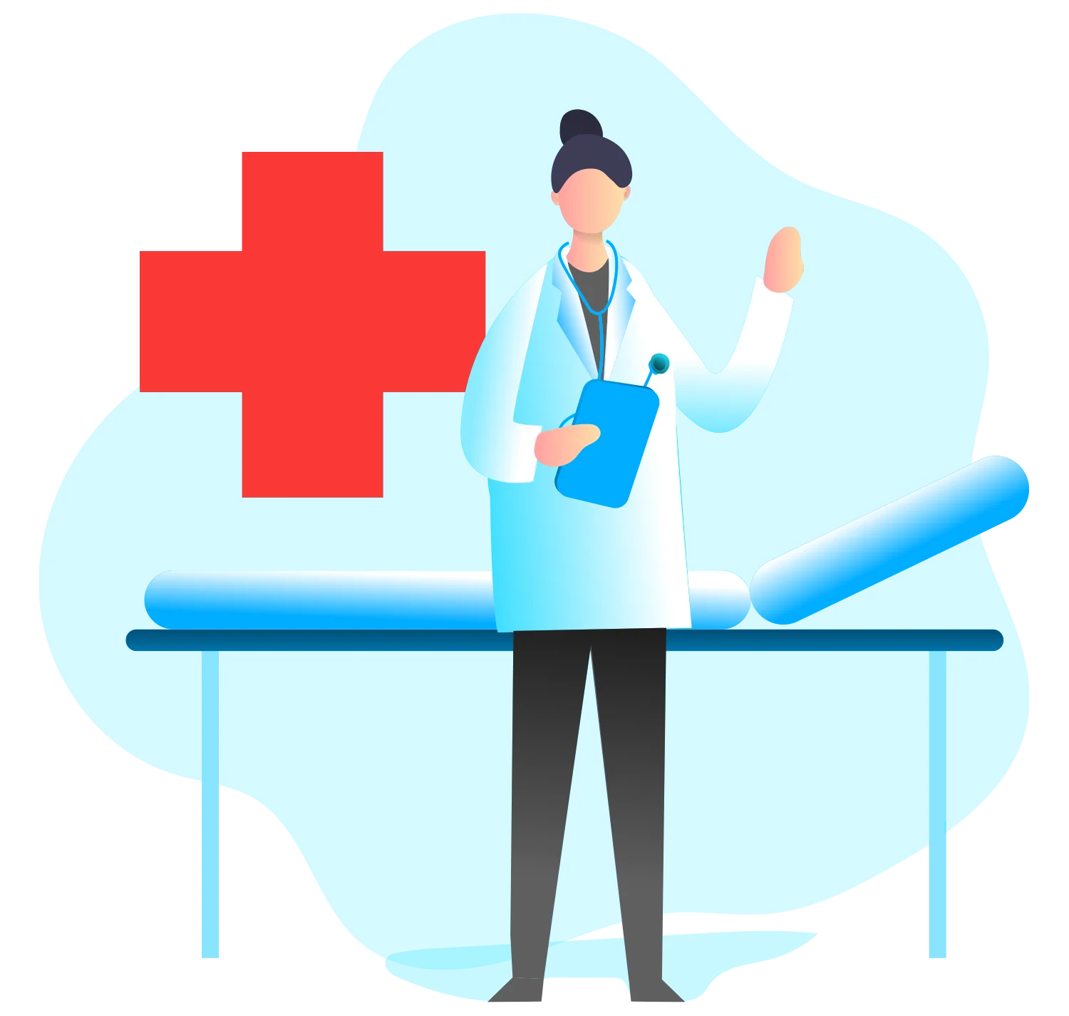 Professional Medical Healthcare Professional Providing Patient Care Clipart Illustration