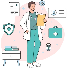 Professional Medical Healthcare Provider Illustration Clipart Design