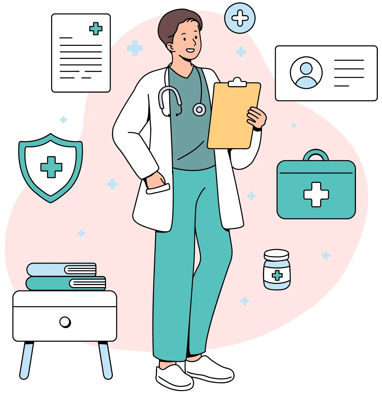 Professional Medical Healthcare Provider Illustration Clipart Design