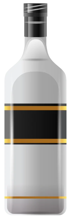 Classic Whisky Bottle Clipart Design with Elegant Black and Gold Accents