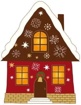 Cozy Winter Wonderland Cottage Clipart: Festive Holiday Home Illustration