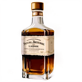 Elegant Artisan Whisky Bottle Clipart with Vintage Label Design