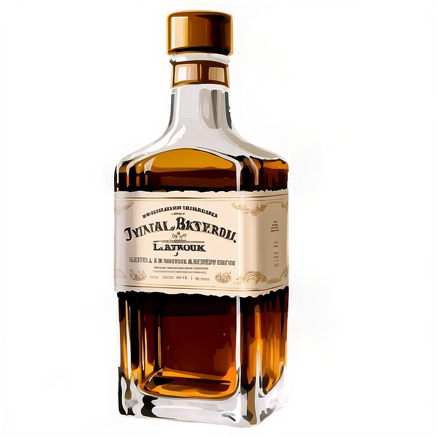 Elegant Artisan Whisky Bottle Clipart with Vintage Label Design