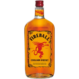 Fireball Cinnamon Whisky Bottle Clipart Design with Fiery Red Dragon