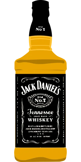 Jack Daniel's No. 7 Tennessee Whiskey Classic Bottle Clipart Design