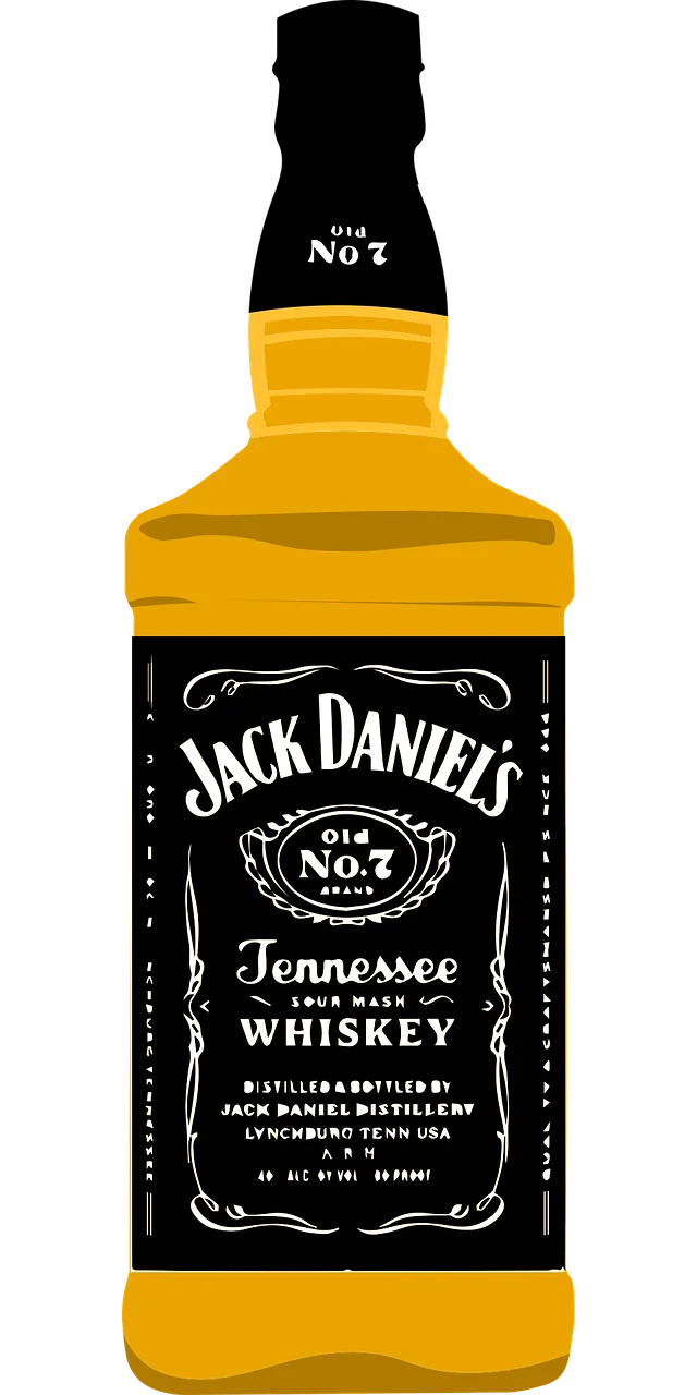 Jack Daniel's No. 7 Tennessee Whiskey Classic Bottle Clipart Design