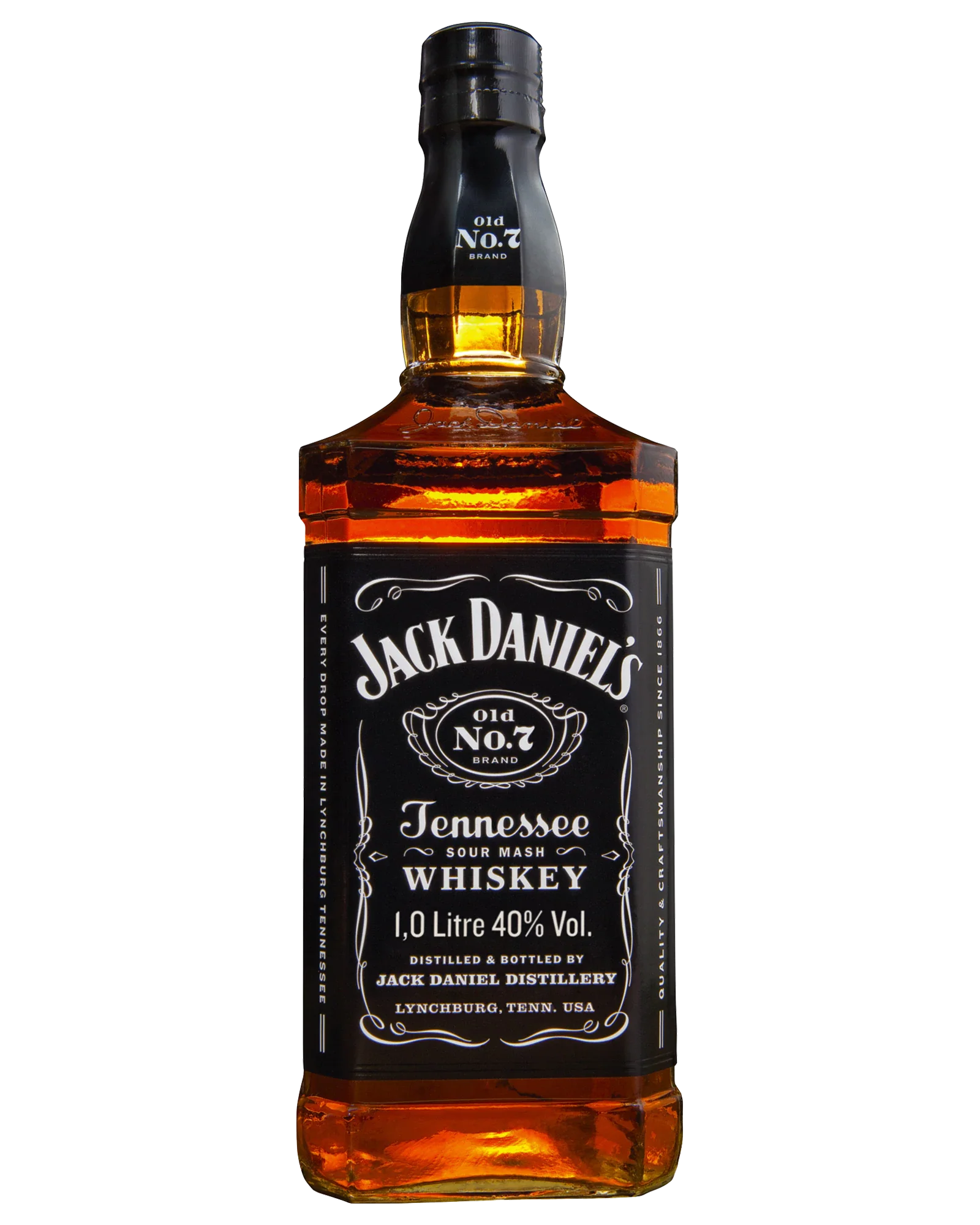 Jack Daniel's Tennessee Whiskey No. 7 Classic Black Label Clipart Bottle Design