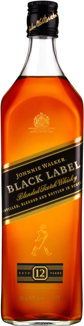 Johnnie Walker Black Label 12 Year Scotch Whisky Bottle Clipart Design