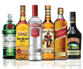 Premium International Spirits Collection Clipart: Iconic Liquor Bottles Showcase